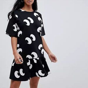 ASOS DESIGN Petite eye print smock dress